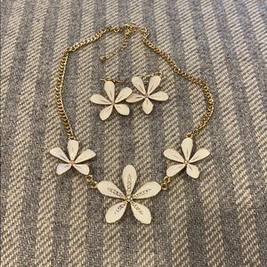Flower Necklace and Earrings